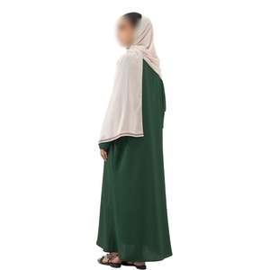Abaya Verde Esmeralda, Vestido Islámico Sencillo, Elegante y Modesto para Mujer, de Alta Calidad, Manga Larga, Estilo Dubái, Túnica Kaftan - Product Image 2
