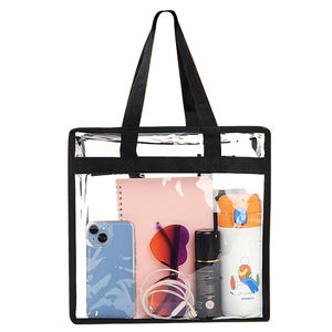 Women's Large Transparent PVC Cosmetic Tote <b>Bag</b> Fashion Style with <b>String</b> Closure for Daily Use - Product Image 1