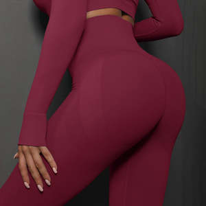 Leggings de fitness et de yoga pour femmes à taille haute personnalisés OEM, leggings de yoga à taille élastique personnalisés de haute qualité - Product Image 3