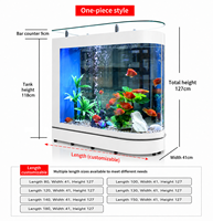 Aquarium sur mesure en verre avec cadre en aluminium de 340-720L, filtration automatique, idéal pour la maison, le bureau ou l'hôtel