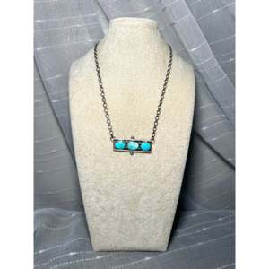 Collier géométrique en turquoise et argent sterling Jameson Garcia Kingman pour cadeau - Product Image 2