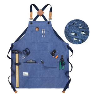 Fashion Unisex Work Apron <b>Men</b> Canvas Apron Bib Adjustable Cooking Kitchen Work Aprons With Tool Pockets - Product Image 2