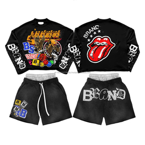 Conjuntos Deportivos Casuales de Verano Personalizados de 2 Piezas, Conjunto de Camiseta de Manga Corta para Mujer, Pantalones Cortos de Verano para Hombre, Conjunto Unisex de Algodón - Product Image 1