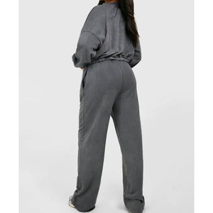 Conjunto Deportivo de Dos Piezas para Mujer, Chaqueta con Cierre y Pantalones Jogger de Color Sólido, Manga Larga - Product Image 5