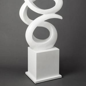 Expansion Sculpture de sol moderne Style abstrait artisanat en métal Sculpture de pilier blanc Figurine décorative décoration de la maison - Product Image 5