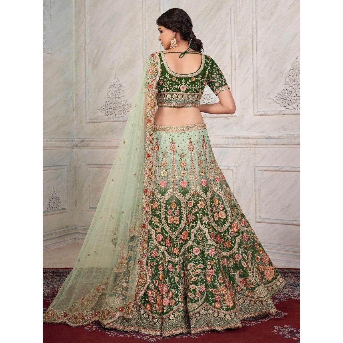 slim fit dress slacks Embrace Radiant Charm with Allure Green Pakistani Designer Dress – Shireen  Lakdawala main image 1
