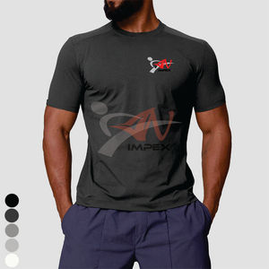 Camiseta Deportiva y de Fitness para Hombre, de Verano, Antibacteriana, de Secado Rápido, Transpirable, de Color Sólido, Cuello Redondo, Manga Corta - Product Image 3