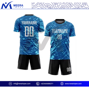 Ensemble d'uniformes de football de haute qualité pour hommes avec logo personnalisé Maillot et short à séchage rapide Vêtements d'équipe de football respirants OEM Tenue de sport - Product Image 2