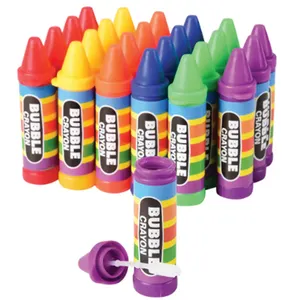 Party Favors Plastic Crayon Zoo Animal Double Heart Neon Mini Soap Bubbles Water Bottles Toys with Wand for Kids