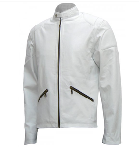 Veste en cuir personnalisée pour hommes automne et hiver veste décontractée 2024 nouvelle veste en cuir rétro col rond manches longues haut à la mode - Product Image 1