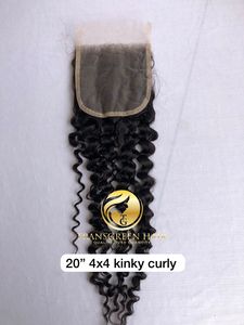 Paquete de Cabello Humano Virgen Indio 100% Natural Sin Procesar, Rizado Kinky de 20'', con Cierre de Encaje Transparente 4x4 y Cutícula Alineada, de Templo Indio, para Venta al por Mayor - Product Image 3