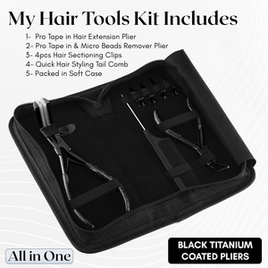 Wholesale Keratin Hair Extension <b>Tools</b> Kit Long Stainless Steel Tape-in Pliers and Microbead Remover Custom Color Options - Product Image 6