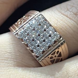 Elegante anillo de diamantes para hombre, accesorio de joyería de oro de 14K y 18K - Product Image 1