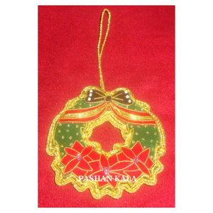 Nouvel ornement suspendu en zari pour la décoration de l'arbre de Noël, broderie en zari, ornement suspendu de Noël pour la décoration suspendue de fête - Product Image 1