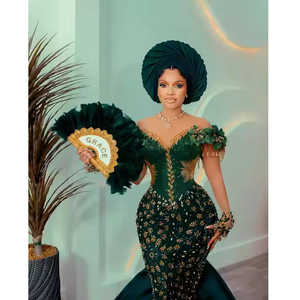 Robe George élégante pour femmes africaines, coupe ajustée, en coton, soie, polyester, belle broderie, dentelle de luxe, tenue traditionnelle - Product Image 4