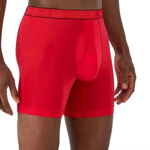 La mejor oferta de ropa interior cómoda de secado rápido para hombre, ropa interior sin costuras de algodón Spandex, Bóxer corto con estampado de logotipo a rayas personalizado Oem - Product Image 2