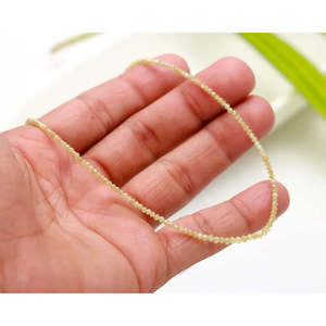 Collier de perles facettées en argent 925, diamant jaune de 16 pouces, 1,8-2,4 mm - Product Image 3