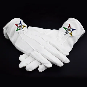 Guantes masónicos Regalia Guantes masónicos de cuero suave blanco Pasado Maestro Mejores guantes masónicos Productos al por mayor en alta calidad - Product Image 1