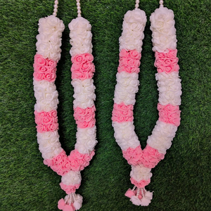 พวงมาลัยประดับงานแต่งงานอินเดียแพ็คโฟมดอกไม้การหมั้น2ชิ้นสำหรับเจ้าสาวชุดเจ้าสาว - Product Image 1