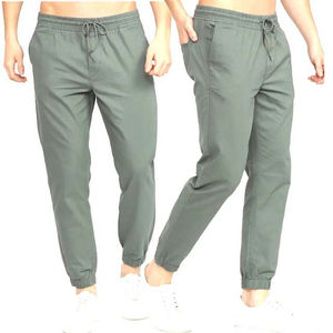 Pantalones Deportivos de Lona para Hombre, Corte Ajustado, con Cintura Elástica Media, Pantalones de Chándal para Hombre, Económicos - Product Image 1