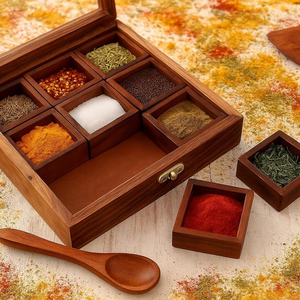 Handmade Wooden <b>Spice</b> Box Wooden Kitchen Furniture Decorative Wooden Kitchen Tools & Organizer Kitchen Decor 6 Box Tiny <b>Storage</b> - Product Image 3