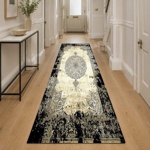 Tapis RUGS DEPOT LXDP-0343 en gros, motif ethnique Kilim, imprimé numérique, lavable en machine, en chenille, antidérapant, couleur terre cuite et or - Product Image 5