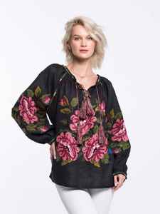 Nuevas blusas ucranianas al por mayor para mujer de talla grande bordadas a mano mangas elásticas ajustables y exquisitas blusas con borlas - Product Image 2