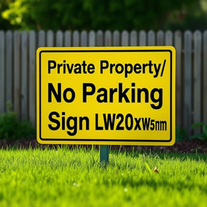 <b>Private</b> Property/No <b>Parking</b> <b>Sign</b> L250xW150mm Yellow Black Plastic Yard & Lawn <b>Sign</b> - Product Image 3