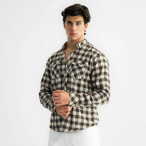 100% algodón nuevo hombre Casual camisa de manga larga ropa de hombre cálido Camisa de franela a cuadros de talla grande camisas de hombre 100% algodón - Product Image 1