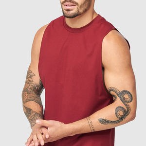 Camiseta sin mangas informal para hombre para entrenamiento de verano, material de secado rápido transpirable totalmente personalizable, cómoda en cantidad a granel - Product Image 5