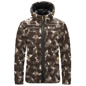 Veste bouffante d'hiver décontractée pour hommes, col montant, tissu tissé fonctionnel, imprimé par sublimation, grande taille 4XL, camouflage - Product Image 1