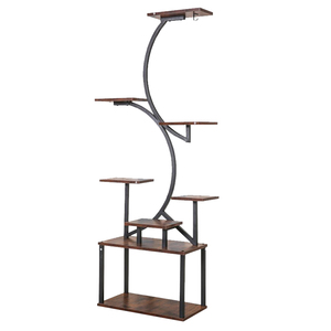 Plant <b>Stand</b> with Light 5 Tier 106 cm Indoor Outdoor Tall Metal Flower Shelf Flower Planter Display Rack for Garden Patio Balcony - Product Image 3