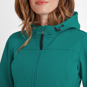 Veste Softshell longue Keld pour femmes sarcelle de qualité supérieure prix usine manches longues et coupe-vent vestes de course en plein air pour femmes - Product Image 2