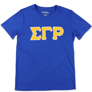 Sigma Gamma Rho <b>Glitter</b> Dry Fit T Shirt Royal <b>Blue</b> Womens Greek Letter Tee SGR Sorority Apparel Short Sleeve Athletic Fit - Product Image 3