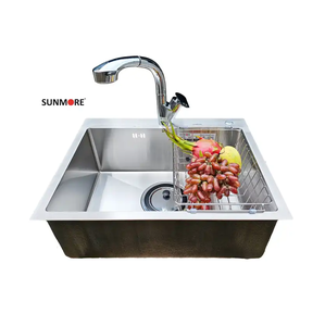 Sunmore อ่างล้างจานสแตนเลสขัดเงาแบบชามเดียวทรงสี่เหลี่ยมผืนผ้าสำหรับผัก - Product Image 1