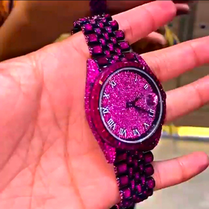 Reloj de Lujo Personalizado con Cuarzo y Moissanita Cuadrada |   Estilo Empresarial Antiguo |   Esqueleto con Incrustaciones de Diamantes VVS |   Probador de Diamantes al por Mayor - Product Image 5