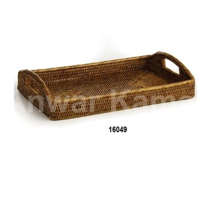โบราณโลหะและไม้รอบถาดเสิร์ฟ - Product Image 3