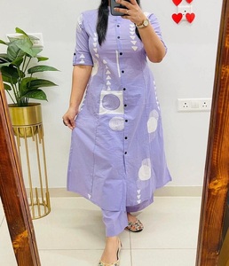 Conjunto de Cordón con Estampado Jaipur para Mujer, Corte en A |   Algodón Puro con Hermoso Borde para Ropa Étnica de Verano - Product Image 2