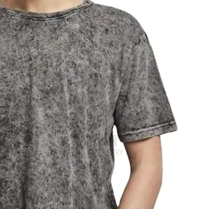 T-shirt unisexe pour homme en coton 100% polyester, lavage à l'acide, vintage, noir, logo personnalisé, séchage rapide, ODM OEM, mode, en vrac, uni - Product Image 6