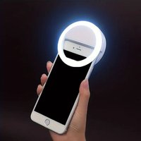 Myrva Selfie Ring Light 3200-6500K Bertenaga Baterai Dengan Penyangga Ponsel Untuk Fotografi Smartphone