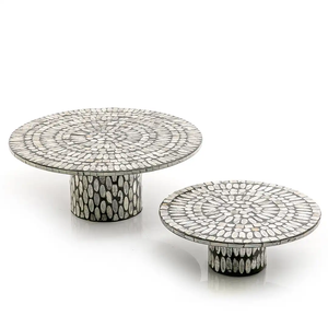 Juego de dos soportes decorativos para servir pasteles de diseñador para decoración de mesa de Hotel aspecto elegante soporte para pasteles hecho a mano - Product Image 1