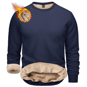 Sudadera de manga larga con forro de Sherpa de gran tamaño lavado Retro para hombre, ropa de calle de algodón orgánico pesado 380 GSM para invierno - Product Image 5