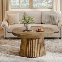 Table basse classique en bois naturel portable avec structure en fer, construction en bois durable, écologique et longue durée de vie, mobilier de maison