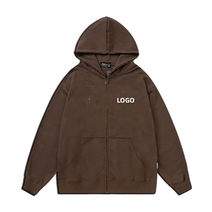 ชุดวอร์มทรงบานและมีฮู้ดสำหรับผู้ชายชุดวอร์มผ้าฟลีซโอเวอร์ไซส์แบบรูดซิปทรงบานสำหรับฤดูหนาวตามสั่ง - Product Image 6