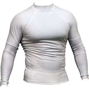 Último mejor alta calidad transpirable liso MMA Rash Guard manga larga personalizado hombres Rash Guard directamente suministrado - Product Image 5