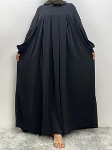 Abayas en viscose personnalisées modestes pour femmes respirantes anti-rides coupe ample ourlet évasé hijab du Ramadan vêtements islamiques - Product Image 3