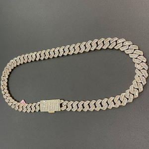 Iced Out 925 Sterling Bling Gold D Color VVS 12mm collar Moissanite Diamond Cuban Link Chain para hombres - Product Image 5