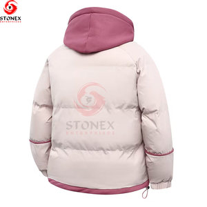 New Latest Style Women Winter <b>Short</b> Puffer <b>Jacket</b> Zipper Full <b>Sleeve</b> Waterproof Private Label Hooded - Product Image 2