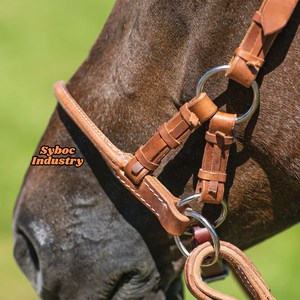 Brida de caballo Brida occidental Nuevo estilo inglés Brida de doma Piel de vaca genuina Caballo Headstall Productos de cuero Premium para caballos - Product Image 3