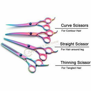 Kit de tijeras de peluquería canina Multicolor de titanio de la mejor calidad, Venta caliente de acero inoxidable de alta calidad con MOQ bajo - Product Image 4
